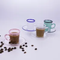 Copo de vidro borosilicate para beber café da moda garantida qualidade