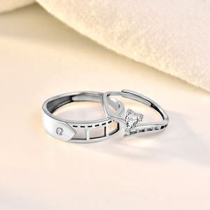 J10 925 स्टर्लिंग सिल्वर वीडियोटेप प्रेमी जोड़े ने महिला पुरुषों की सगाई के गहने के लिए पुरानी फिल्म टेप शादी का वादा - Product Image 2