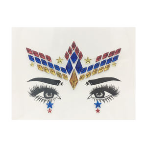 Autocollant de visage en <span class=keywords><strong>strass</strong></span> brillant très tendance pour festivals de musique, spectacles et décoration corporelle - Product Image 1