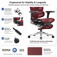 Chaise de bureau ergonomique inclinable en maille avec dossier haut, support lombaire, appui-tête 4D, pivotante, hauteur réglable, accoudoirs 7D, chaise de bureau inclinable