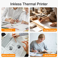 Mini Impresora Térmica Portátil A4 con Impresión Térmica sin Tinta, Conectividad USB Inalámbrica de Alta Velocidad para Estudio, Hogar y Oficina