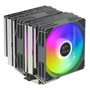 COOLLEO B60T Dual <b>Fan</b> CPU Cooling Pure BKWH RGB Aluminum Heatsink Double Tower Radiator for COOLLEOB60T - Product Image 4