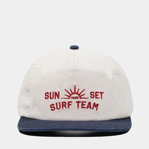 OEM Custom Logo 5 Panel Unstructured Cotton Embroidery Snapback Cap Slightly Curved Brim Contrast Color <b>Hat</b> With Metal Buckle - Product Image 2