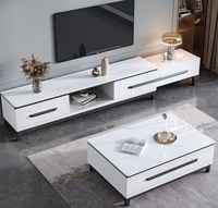 Table basse meuble TV combinaison moderne lumière luxe petit appartement meuble TV télescopique