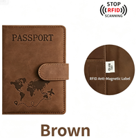 Porte-passeport multifonctionnel anti-RFID et anti-magnétique en cuir PU souple, housse antivol, portefeuille de voyage multicolore pour documents