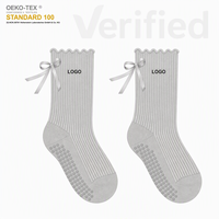 Chaussettes de yoga personnalisées OEM/ODM avec logo, antidérapantes en silicone, en coton respirant, pour femmes, idéales pour le Pilates