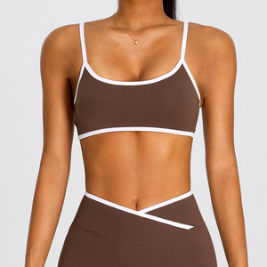 Nuovo Arrivo Reggiseno Sportivo Effetto Nudo in Nylon Spandex <span class=keywords><strong>con</strong></span> <span class=keywords><strong>Spalline</strong></span> <span class=keywords><strong>Sottili</strong></span> Traspirante Anti-shock per Palestra e Allenamento - Product Image 2