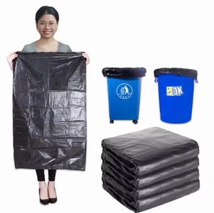 Venta directa personalizada de fábrica, bolsas de césped y hojas, bolsa de basura de plástico médico de gran tamaño de PE grueso negro - Product Image 1