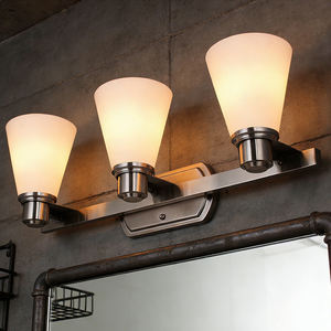 3 <b>Light</b> Dimmable Vanity <b>Light</b> Fixture Brushed Nickel Frosted Glass Shade Modern Luxury Wall <b>Sconce</b> for Bathroom Mirror Hotel - Product Image 4