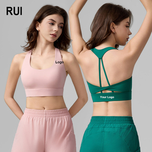 RUIQUWIN Custom Breathable Quick Dry Yoga Bra Women's Seamless <b>Padded</b> Racerback Sports Bra for Gym <b>Running</b> Workout - Product Image 1
