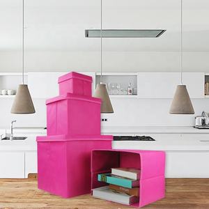 Custom Logo Home Organizer Saving Space Non Woven Fabric Storage Box With Lid