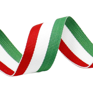 Cinta de <span class=keywords><strong>Grosgrain</strong></span> de Doble Cara con Tejido Twill de 3/8 Pulgadas, 5mm, 8mm, 10mm, 100% Poliéster, Ecológica, Rayas Rojas, Blancas y Verdes, 50 Metros por Rollo - Product Image 3