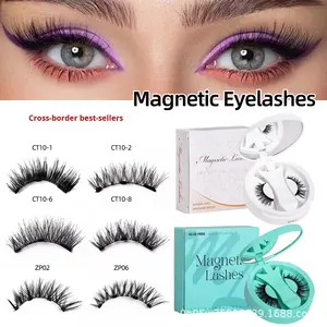 Wholesale Travel Reusable No Glue Needed 3D Quality Magnetic Synthetic Hair <strong>Lashes</strong> Natural Look Soft Mink Natural Long 0.07MM - Product Image 2