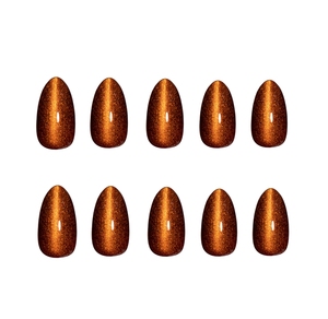 <span class=keywords><strong>Uñas</strong></span> Acrílicas <span class=keywords><strong>de</strong></span> <span class=keywords><strong>Color</strong></span> Ámbar con Efecto Ojo <span class=keywords><strong>de</strong></span> Gato, Brillantes y en Forma <span class=keywords><strong>de</strong></span> Almendra, <span class=keywords><strong>Uñas</strong></span> Postizas al por Mayor, Marca Privada - Product Image 4