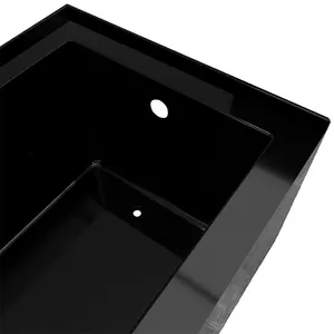 CKB OEM ODM Bathroom Recessed Left Right Drainer Rectangle Black Acrylic Apron Bathtub