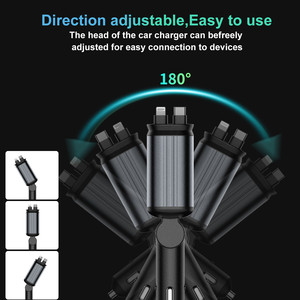 2025 nuevos productos 4 en 1 puertos de carga múltiple <span class=keywords><strong>cargador</strong></span> rápido con cables retráctiles y <span class=keywords><strong>cargador</strong></span> de coche de teléfono móvil de carga PD - Product Image 4