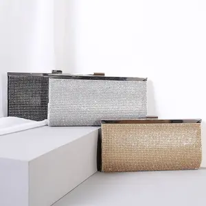 New Fashion Clipped Button Clutch Rhinestone Women's Banquet Wallet Formal Dress Clutch Bags Evening Bags for Women