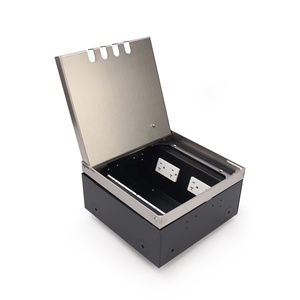 กล่องต่อสายไฟแบบติดพื้นพร้อมช่องเสียบ RJ45 และเต้ารับไฟฟ้า สำหรับพื้นยกสูงและพื้นปูน - Product Image 1