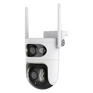 Nhà máy ngoài trời không thấm nước IP hệ thống CCTV kép 4MP không dây wifi an ninh máy ảnh với PTZ phát hiện chuyển động và hai cách âm thanh - Product Image 1