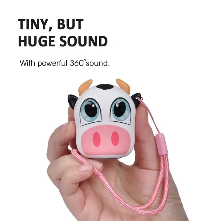 Pink Pig Cartoon Animal Design Small Bluetooth Cute Speakers Surround Subwoofer Mini Speaker