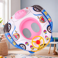 Bouée de sauvetage pour bébé en PVC, anneau de natation gonflable pour enfants, design volant de voiture/bateau