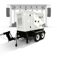 Générateur diesel mobile JSST 100 kW 125 kVA silencieux, avec capot résistant aux intempéries et quatre roues, pour événements en extérieur