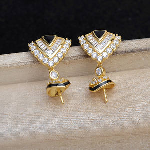 Accessoire DIY en argent S925, rétro JG5963, support de boucles d'oreilles vide de 14 mm pour boucles d'oreilles exagérées, composants et accessoires de bijouterie - Product Image 2