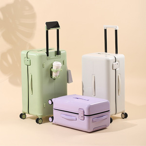 Sturdy Durable Lightweight Carry On Suitcase 20 Inch Zippered <b>With</b> <b>Lock</b> Unisex Leisure Travel Spinner <b>Wheels</b> Matcha Green White - Product Image 3
