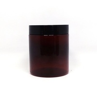 Pots cosmétiques ronds en plastique PET transparent, ambré, noir de 100 ml, 150 ml, 200 ml, 250 ml, 300 ml avec couvercle en plastique, emballage cosmétique personnalisé avec logo