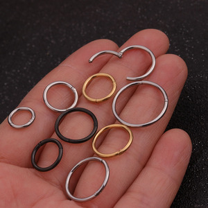 Bijou de <span class=keywords><strong>piercing</strong></span> en acier inoxydable 16g Endless Showfay, type Huggie Hoop articulé à segment, pour cartilage, hélix et <span class=keywords><strong>orbital</strong></span>, 6mm-16mm - Product Image 3