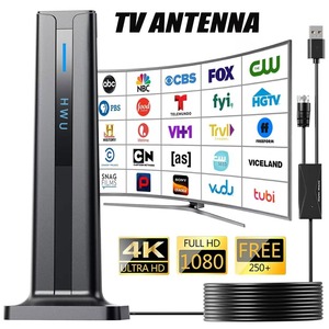<span class=keywords><strong>Antena</strong></span> de TV Interior TIANJIE para Smart TV, Largo Alcance, HD Digital, <span class=keywords><strong>Cable</strong></span> de 5m con Amplificador para Canales Locales, Compatible con <span class=keywords><strong>4K</strong></span> 1080P - Product Image 1