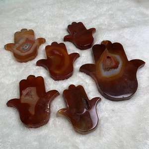 Prezzo all'ingrosso di alta qualità corniola Geode Hamza mani intagliate <span class=keywords><strong>Hamsa</strong></span> - Product Image 6