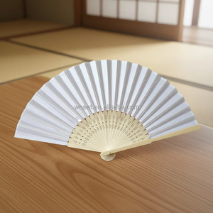 Recuerdos Populares para Fiestas de <span class=keywords><strong>Boda</strong></span>, Abanico <span class=keywords><strong>Plegable</strong></span> Portátil Hecho a Mano, Abanico de Papel de Bambú Personalizado para Invitados - Product Image 2