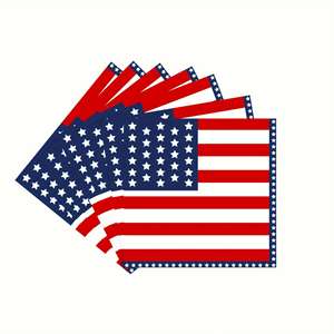 Juego de Vajilla Personalizado con la Bandera Americana para 25 Personas - Platos, Servilletas y Tenedores Patrióticos para el 4 de Julio - Product Image 2