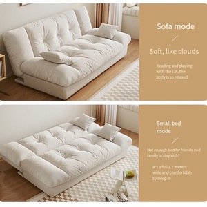 Divano Letto Componibile Pieghevole Crema a Doppio Uso per Arredamento Interno <span class=keywords><strong>Casa</strong></span> Appartamento Piccola Abitazione per Soggiorno Camera da Letto <span class=keywords><strong>Angolo</strong></span> - Product Image 5