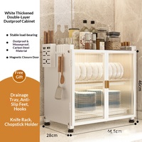 Meuble de rangement de cuisine multifonctionnel avec égouttoir et étagère pour micro-ondes