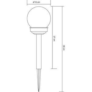 Estaca solar de plástico esférica de 39x10cm IP44, ideal para iluminación exterior y decoración de jardines. - Product Image 2