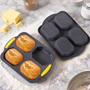 <span class=keywords><strong>Moule</strong></span> à pain rectangulaire <span class=keywords><strong>en</strong></span> silicone antiadhésif, 4 compartiments, pour baguette et ciabatta, qualité alimentaire, compatible lave-vaisselle et four, pour gâteaux - Product Image 5