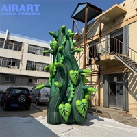 Décoration d'arbre géant gonflable imprimé réaliste en forme de tige de haricot, arbre gonflable personnalisé en forme de gousse de haricot pour ornements de scène de théâtre