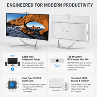 Ordinateurs tout-en-un T3 23,8 27 pouces Écran plat 1920x1080 Intel Core I3 I5 I7 DDR4 32 Go SSD 2 To Montage VESA Windows 11 PC AIO