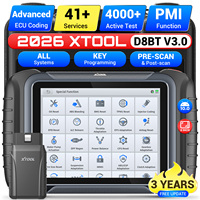 Nuevo Escáner de Diagnóstico Completo para Automóviles XTOOL D8BT V3.0 2026, Herramienta de Programación de ECU Automática con Prueba Bidireccional OBD2 y Más de 41 Funciones de Reinicio con IA
