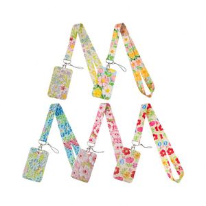Cordons floraux haut de gamme pour cartes d'identité, portefeuilles et téléphones, avec motifs marguerites et fleurs fraîches, pour femmes/hommes - Product Image 1