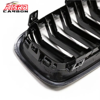 AISKA pour BMW Série 3 F30 Grille de calandre avant en fibre de carbone forgée, véritable carbone, double lamelles, à clipser
