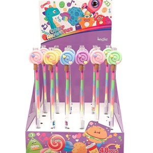 Stylo de surbrillance pour compte d'étudiant arc-en-ciel créatif 6 couleurs en un stylo <span class=keywords><strong>gel</strong></span> <span class=keywords><strong>gouache</strong></span> en plastique mignon encre orange rouge écriture 0.7mm - Product Image 1