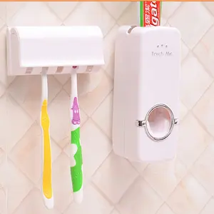 バスルーム壁掛け自動ハンズフリー歯磨き粉ディスペンサー歯ブラシホルダー