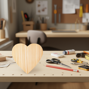 Tavola di Legno a Forma di Cuore Ilan 8x0,5 Cm per Decorazioni Fai-da-Te - Product Image 2
