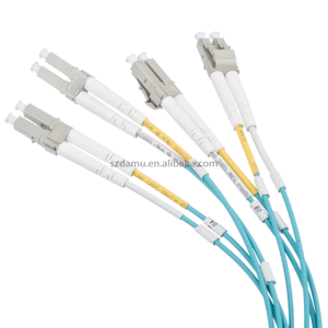 Chèn thấp <span class=keywords><strong>OM3</strong></span> <span class=keywords><strong>50</strong></span>/<span class=keywords><strong>125um</strong></span> 3.0mm cáp quang đa mode LSZH MTP/MPO đến 8 x <span class=keywords><strong>LC</strong></span> (4 song công) đường kính 3.0mm - Product Image 2