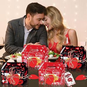 Caja de regalo de dulces del Día de San Valentín con ventana Caja de papel Kiss <span class=keywords><strong>Me</strong></span> XOXO impresa personalizada para Celebración de vacaciones de aniversario de boda - Product Image 2