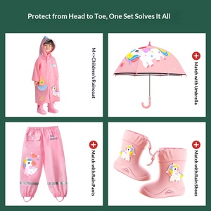 Imperméable pour enfants à imprimé dessin animé avec pochette <span class=keywords><strong>de</strong></span> rangement, <span class=keywords><strong>poncho</strong></span> en EVA écologique pour garçons et filles, idéal pour les jeux en extérieur et les sauts dans les flaques, prêt à être expédié - Product Image 4
