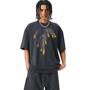 เสื้อยืดคอกลมทรงโอเวอร์ไซส์ ผ้าคอตตอนหนานุ่ม ระบายอากาศได้ดี คุณภาพสูง แขนเสื้อแบบดรอปไหล่ สไตล์วินเทจ สตรีทแวร์ - Product Image 2